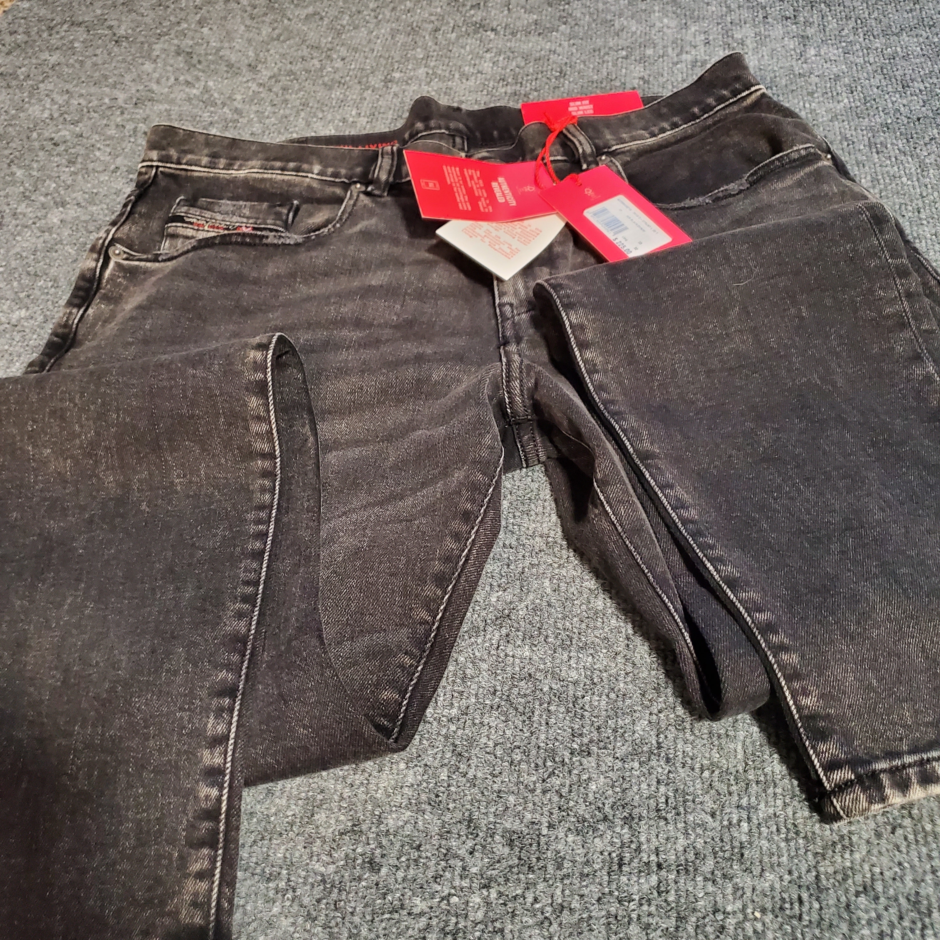 Diesel Denim Distressed Dark Gray / Black Jeans